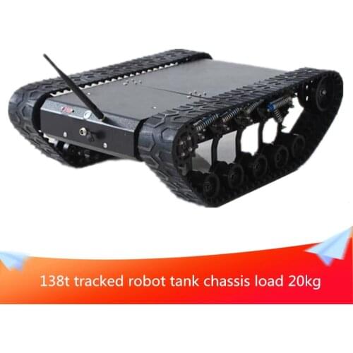138t Tracked Robot Tank Chassis RC Smart Crawler Tank Platform Cross-obstacle Machine with Max Load 20kg Assemble to Ship