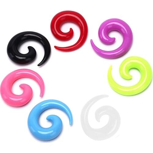 16Pcs/Set Acrylic Spiral Taper Flesh Tunnel Ear Stretcher Expander Stretching Plug Snail Body Jewelry Ear Plug Pircing