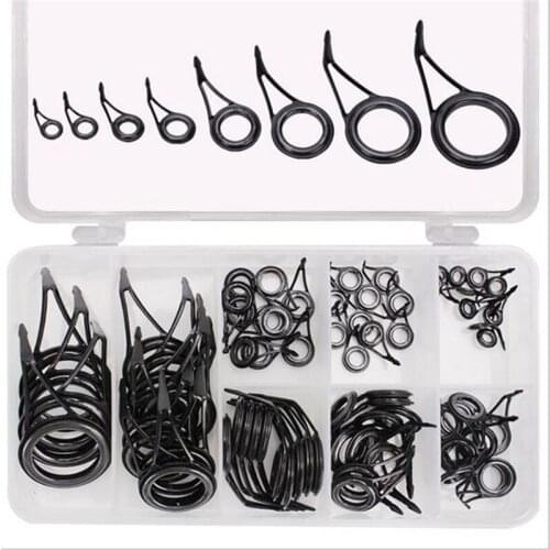 2 set/lot 75 pcs of a set guide eye set ceramic wire loop Asian fishing gear accessories