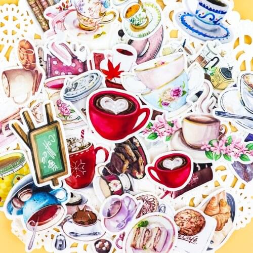 38pcs Creative Cute Self-made Gourmet drink sticker coffee scrapbooking Cartoon Paper stickers / Waterproof stationery diy