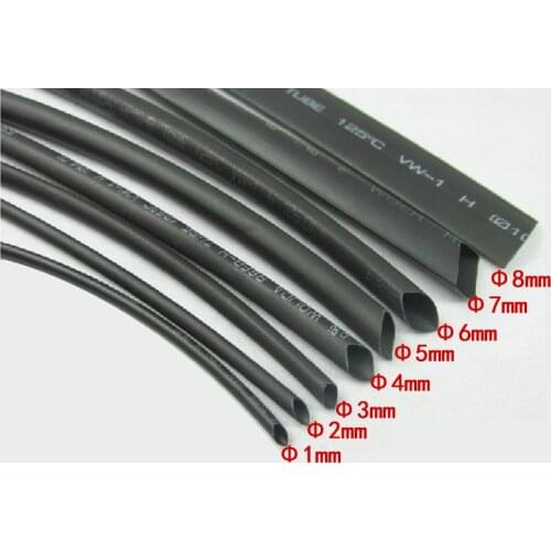 5meter/piece Heat Shrink Tube 1mm 2mm 3mm 4mm 5mm 6mm 7mm 8mm shrink wrapping termoretractil cable sleeve heat shrink tube kit