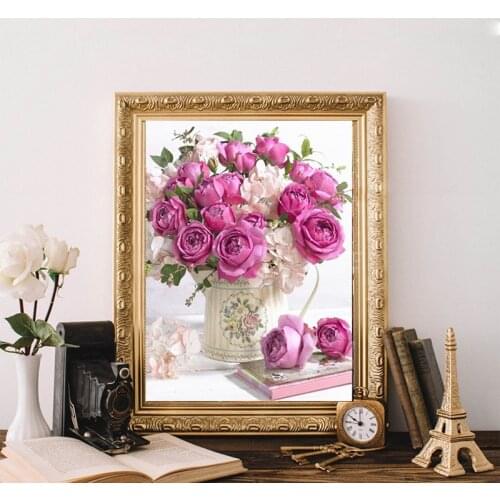 5D Diamond Mosaic Flower Diamond Painting 5d Sets Painting With Diamond Embroidery Full Square Round Picture Of Rhinestone TY324