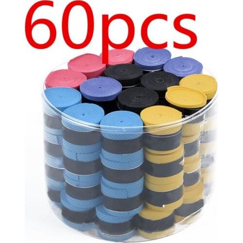 60Pcs Dry Tennis Racket Grip Anti-skid Sweat Absorbed Wraps Taps Badminton Grips Racquet Vibration Overgrip Sweatband Hot Sports