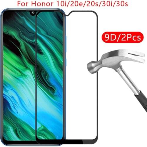 9d screen protector tempered glass case for huawei honor 30i 30s 20s 20e 10i cover on 10 30 i i10 i30 protective phone coque bag