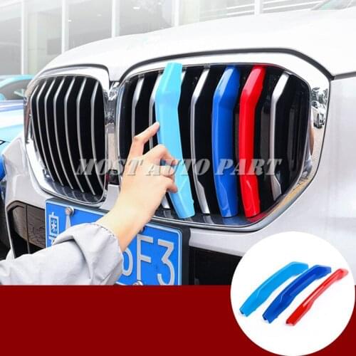 ABS Front Grill Grille Insert Trim Cover 3pcs For BMW X5 G05 2020 Car accesories interior Car decoration