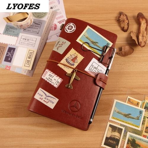 A6 Journal Notebook Daily PU Leather Stationery Gifts Vintage Sketchbook Planner Office Travel Notebooks School Supplies