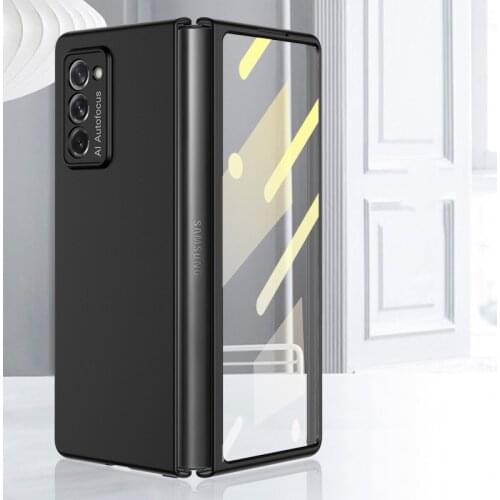 For Samsung Galaxy Z Fold 2 Case Matte Hard Plastic and Front Glass screen protector for Samsung Galaxy Z Fold2 5G