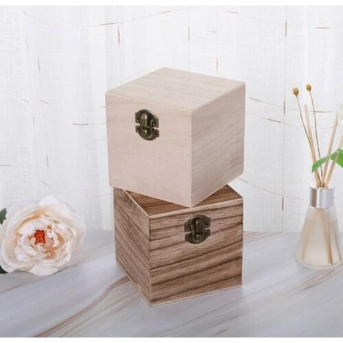Wooden Paulownia Box Postcard Storage Organizer Box Retro Jewelry Box Desktop Handmade Wood Clamshell Storage Hand Decoration