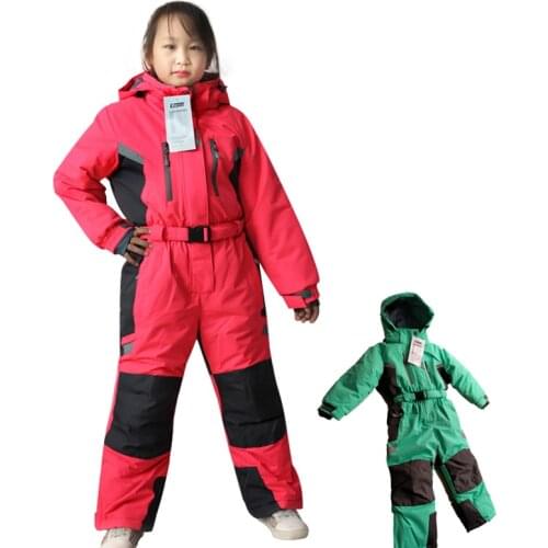 Teenage Children Winter Sport Clothes Brand Waterproof Windproof -30 Cotton-padded Girl Boy Ski Suits