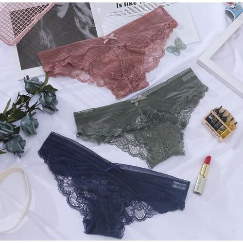 Women Sexy Panties Sexy Sheer Lace Panties Womens Underwear Transparent Sheer Lace Panties cotton Seamless Mesh Panties