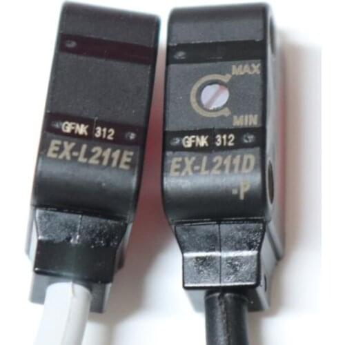 EX-L211-P = EX-L211E + EX-L211D-P Laser sensor; Amplifier Built-in; PNP; Spot dai 6x4mm; 1M sensing range; 2M ca