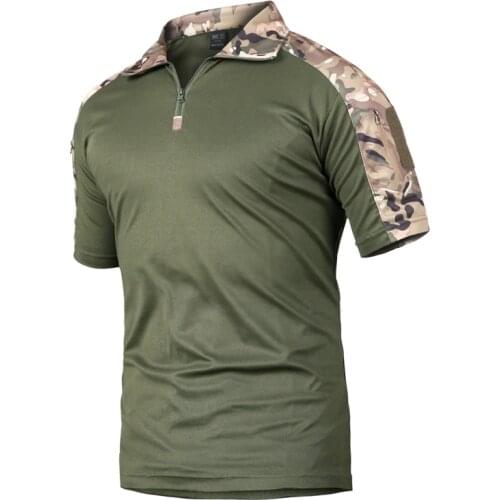 New 2018 Summer Tactical Camouflage T Shirt Men Quick Dry Military Uniform T-Shirt Breathable Wicking Army Combat Tee Shirts 2XL