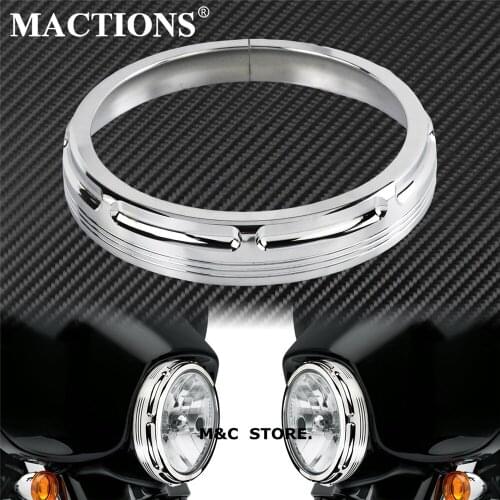 Chrome Motorcycle 7inch Burst Headlamp Trim Ring For Harley Touring 1996-2020 Electra Street Glide Road King Trikes FLHX FLH/T