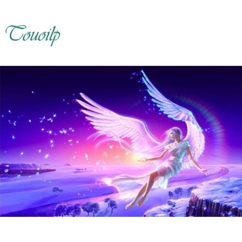 Picture of diamond mosaic handmade angel cross stitch crystal round diamond sets unfinished decorative full diamond embroidery