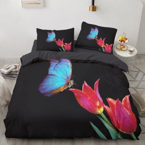 Duvet cover set pillowcase euro 2.0 1.5 family for home 3D luxury Bedding set bed linen bed linings 4-7pcs butterfly