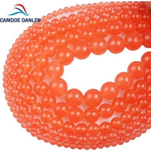 Natural Stone Orange Red Chalcedony Stone Round Beads 4 6 8 10 12MM DIY Beads Gifts For Women Jewelry Bracelet Necklace Making