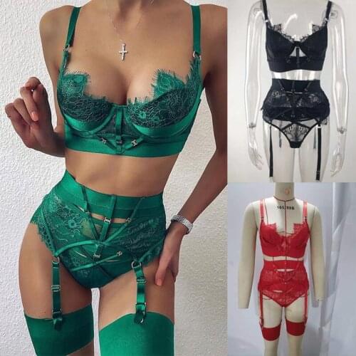 Lace Bikini Suit For DJ DS Stage Performance Clothing Nightclub Jazz/Pole Dance Sexy Costumes Black/Red/Green Clothing DWY5340