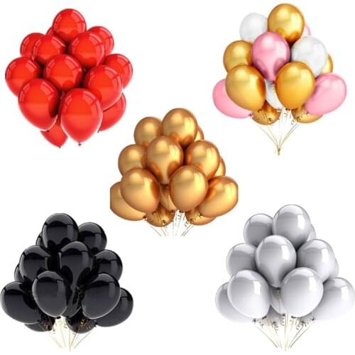 20pcs Gold white Black pink Latex Balloons Birthday Party ball Wedding Decoration Inflatable Air balloon Kid baby shower balloon