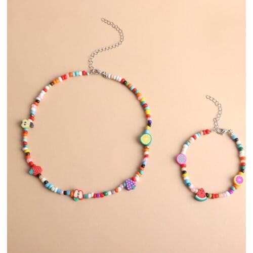 10 Pieces Cute Lovely Necklace Fruit Style necklace Bracelet Mix color jewelry necklace Fashion Jewelry bead strand