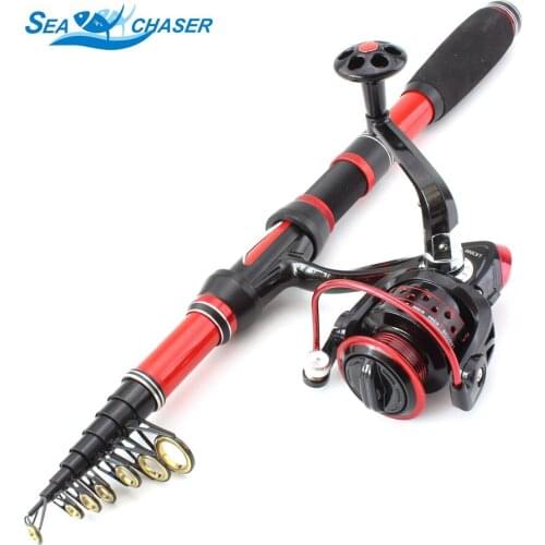 Fishing combination Set 1.8m-3.0m carbon Telescopic Spinning Fishing Rod and Spinning Reel Travel Trout Rod