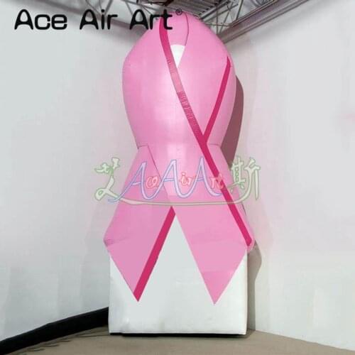 Ground inflatable decoration,pink inflatable ribbon for World Breast Cancer Awareness Day