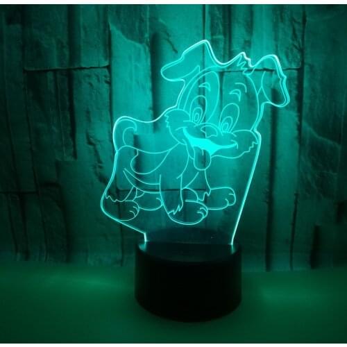 New Dog 3d Lamp Colorful Christmas decorative lights Touch 3d Visual Gift Creative Customized 3d Table Lamp