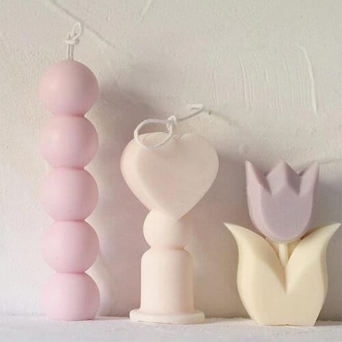 2021 New DIY Moon Love Heart Silicone Candle Ball String Aromatic Candle Making Resin Soap Chocolate Wedding Gifts Home Decor