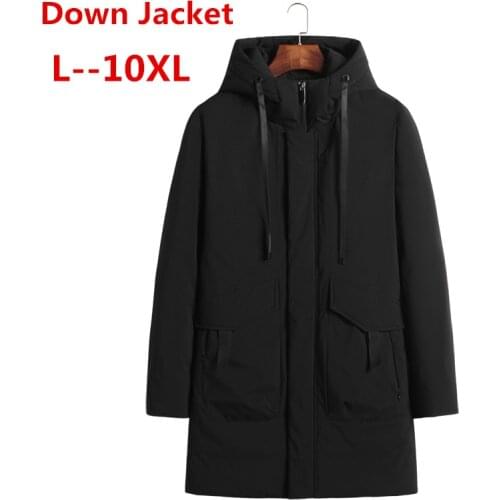 New 6XL 10XL brand 8XL jackets thick keep warm men is high quality fur collar hooded down jacket winter coat Male