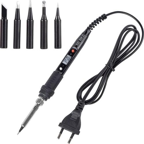 JCD 80W Soldering Iron With Tips Kit Digital Display Adjustable Temperature 220V/110V Solder Station Welding Repair Tool 908S
