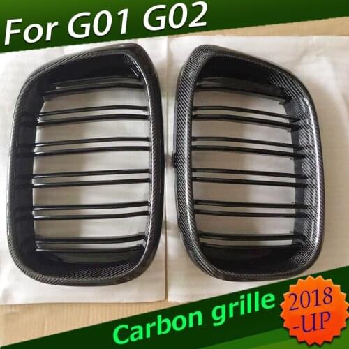 Front Bumper Grille For BMW X3 G01 X4 G02 Racing Grille X3 X4 xDrive20i xDrive30i ABS Gloss Black carbon fiber look 2018