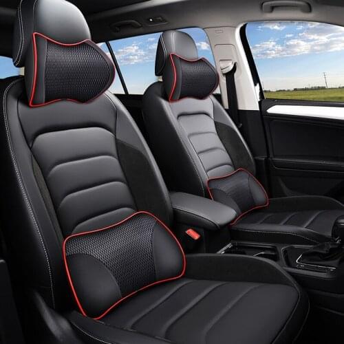 Car seat cushion Headrest Pillow Lumbar Cushion Support Breathable Posture correction 3d memory cotton massage car accessories