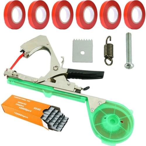Garden Tools Garter Plants Plant Branch Hand Tying Binding Machine Minced Vegetable with 10 Rolls of Tapetool Tapener Tapes