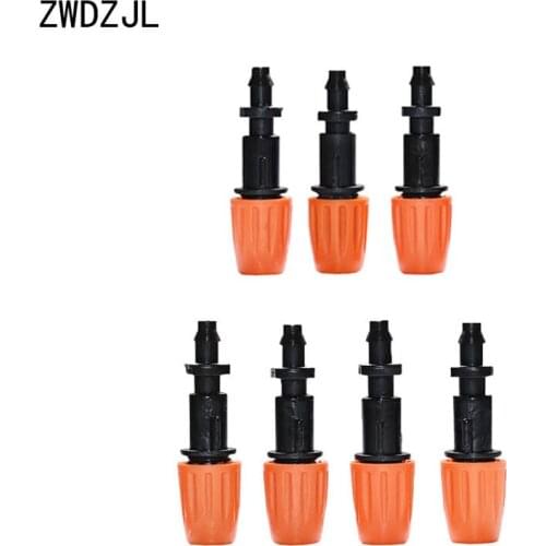 Irrigation Atomizing nozzle Sprinkler Adjustable water mist sprinkler Drippers barbed 1/4" Drip System adapter 100pcs