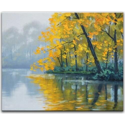 Hand painted oil painting Home decoration painting high quality landscape knife painting WX15042218