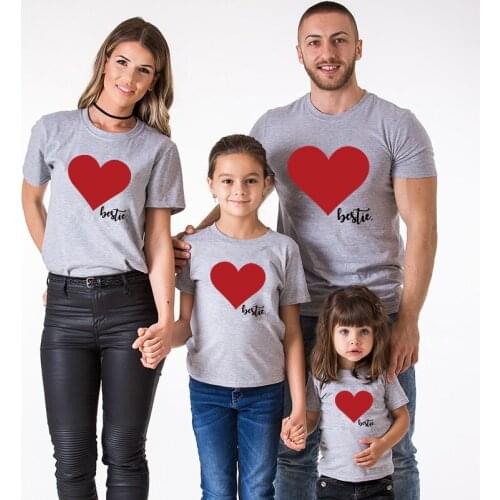 Family look mom and my clothes T-shirt family match clothes summer love print t-shirt dad and son clothes family of four