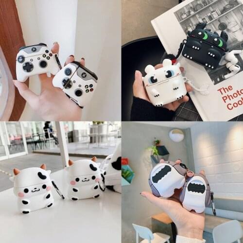 Hot Stereoscopic Dragon Night Fury Cute Case for AirPods Silicone Bluetooth Earphone Case for Airpods 2 Cartoon Protective Cover