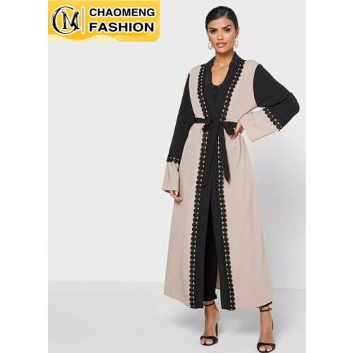 Modest Kimono Open Abaya Dubai Fashion Lace Applique Kaftan Turkey Caftan Marocain Islam Clothing Muslim For Women Arab Cardigan