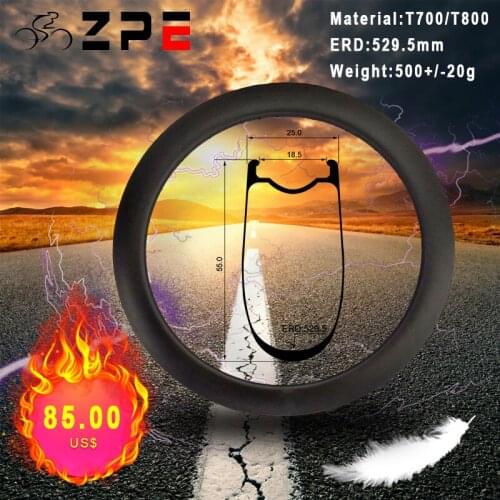 ZPE bike rim 700c Disc brake 55mm 25mm Width Carbon Bike Wheel Rim 33mm 38mm 50mm 55mm Road Rim Carbon Wheelset Ultralight