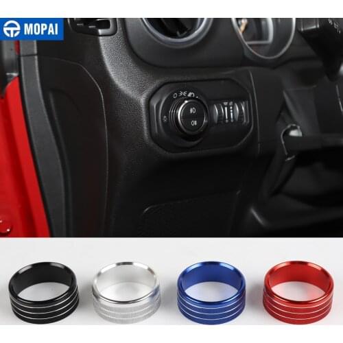 MOPAI Interior Mouldings for Jeep Wrangler JL 2018 Headlight Switch Cover Decoration Ring for Jeep JL Wrangler Accessories