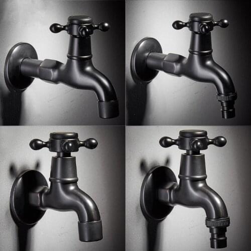 High quality Black Oil Rubbed Bronze double using washing machine faucet bathroom corner faucet tap garden outdoor mixer