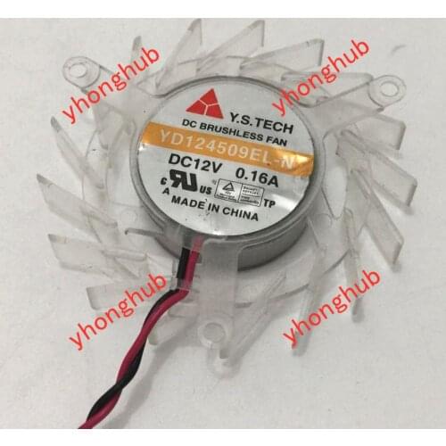 Y.S TECH YD124509EL-N DC 12V 0.16A 50X50X10mm 2-wire Server Cooling Fan
