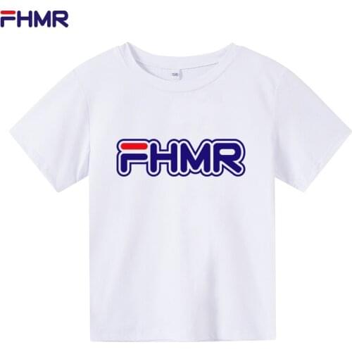 FHMR Funny Kawaii Girls Clothes Streetwear Boys Shirts Round Neck Baby Girl Tops Cartoon Casual Kids T-shirt Fashion Sportswear