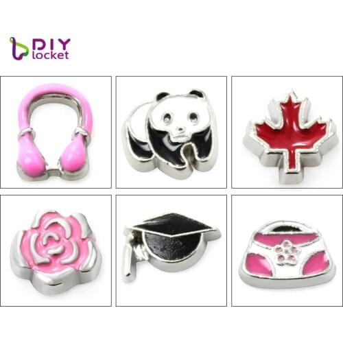 10pcs Mix Style Floating Charms Zinc Alloy Fit Floating Lockets & Floating Locket Bracelet LSFC511-609