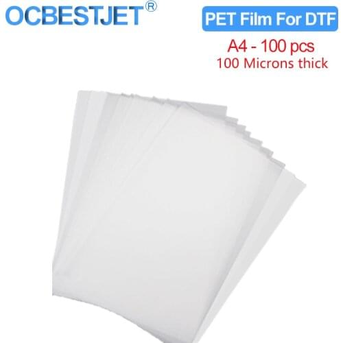 100PC A4 PET Transfer Film For Direct Transfer Film Printing For DTF Ink Printing PET Film Printing And Transfer