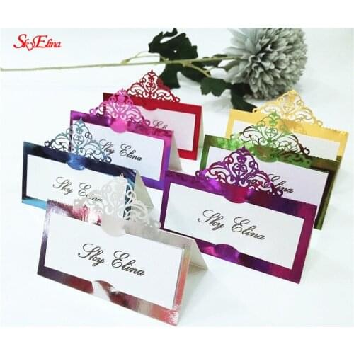 100pcs Wedding Decorations Laser Cut Table Name Card 9x9cm Place Card Wedding Party Decoration Favor 6Z-SH873-100
