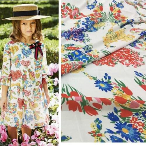 145 cm width printed fabric meter brand printed childrens wear dress fabric handmade DIY polyester fabric wholesale cloth