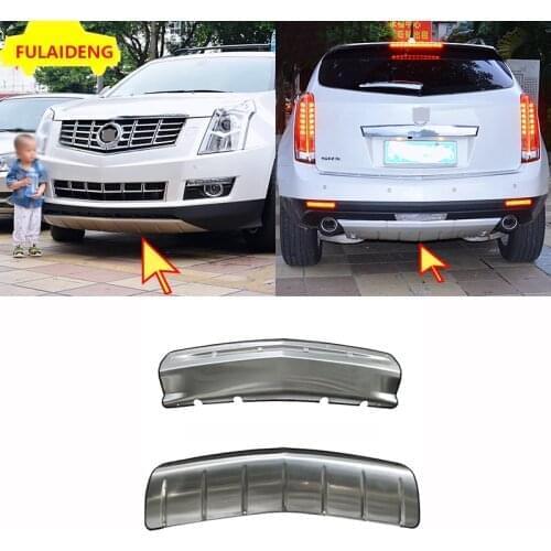 2pcs For Cadillac SRX 2010-2016 Car Front&Rear stainless steel Bumper Guard Plate protection cover Trim Car Accessories