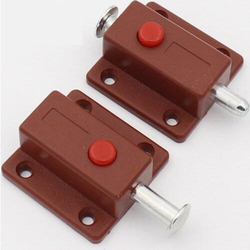 2pcs Window Cabinet Push Button Spring Load Automatic Door Bolt Latches Lock