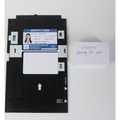20X Glossy Finish Surface White Blank Inkjet ID PVC Card+ 1pc ID Card Tray for Epson Inkjet Printers A50,T50,R280,L800,L805 etc