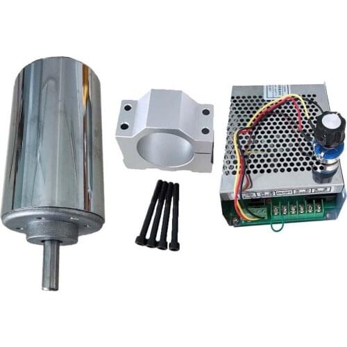 48V 200W 300W 400W 500W Spindle Engraving Machine Spindle Motor Air-Cooling Motor + 1pcs 52mm Clamp + Mach 3 Power Supply